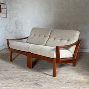 Scandinavian teak 2-seater banquette sofa Kirsten & Sven E. Jensen
