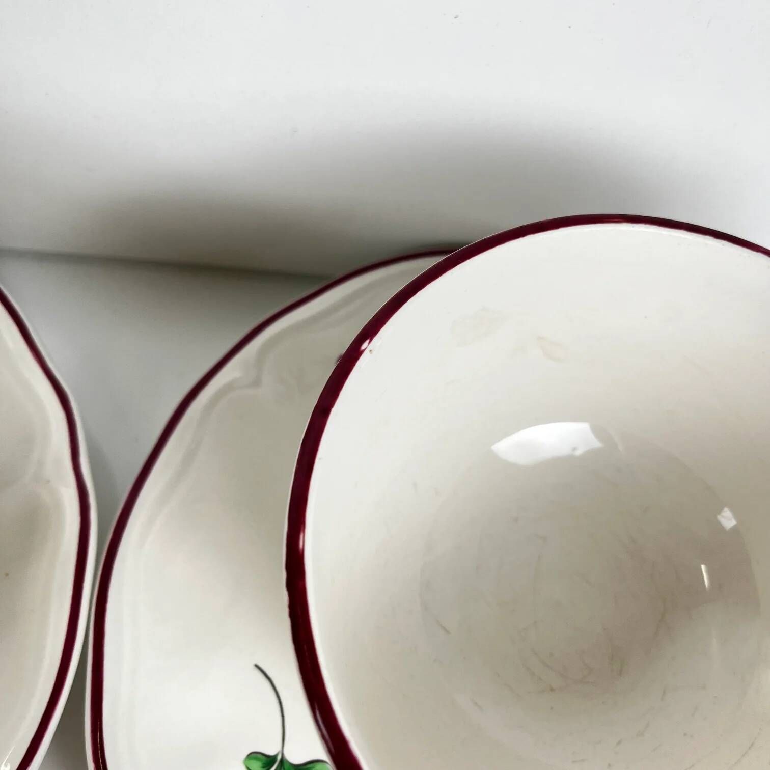 Set of 5 large cups with saucers, Réverbère model by KG Lunéville.
