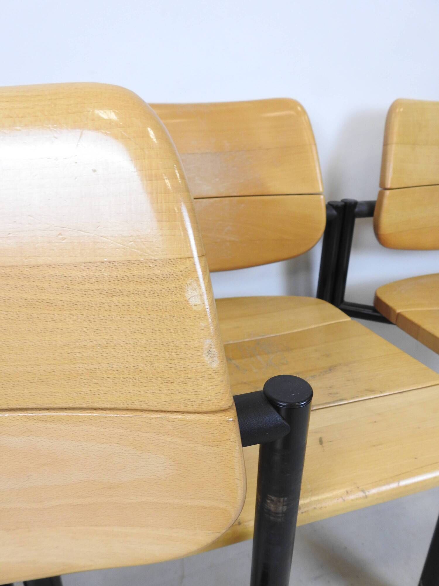 Vintage Martin Stoll Scandinavian Chairs 60/70 Beige Black Legs