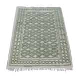 Tapis margoum vert et blanc fait main 180x125cm