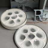 Assiettes à coquillages barbotine "Moulin des loups",