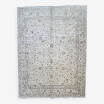 Fine Afghan Wool Ziegler Rug 370x277 cm Handmade Chobi Rug, Beige