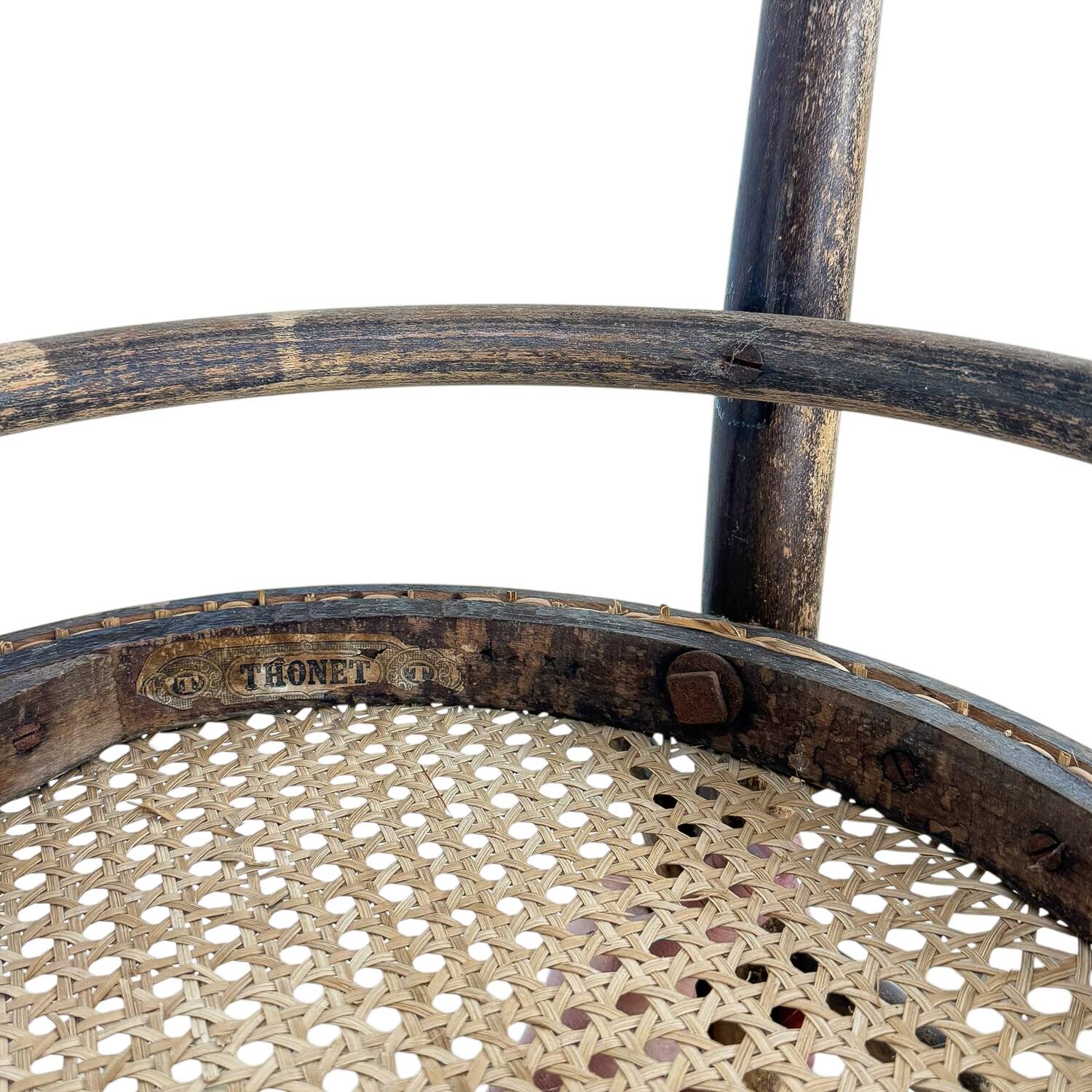 Antique Thonet Bentwood Chair Cane Seat