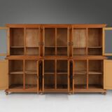 12-Door Monastery or Display Cabinet in Pine, Belgium ca. 1890