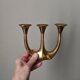 Three-branch brass candlestick Scandinavian country decoration