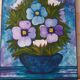 Toile fleurs bleues