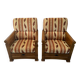 Jacques Leleu - Pair of Armchairs in Cherry Wood