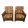 Jacques Leleu - Pair of Armchairs in Cherry Wood