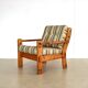 Fauteuils vintage brutaliste en pin, années 60