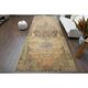 1970s Vintage Turkish Hand-Knotted Wool Cotton Orange Runner Rug 197x613