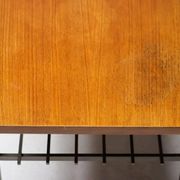 Dutch modernist coffee table with a square base and teak top, 1950s.