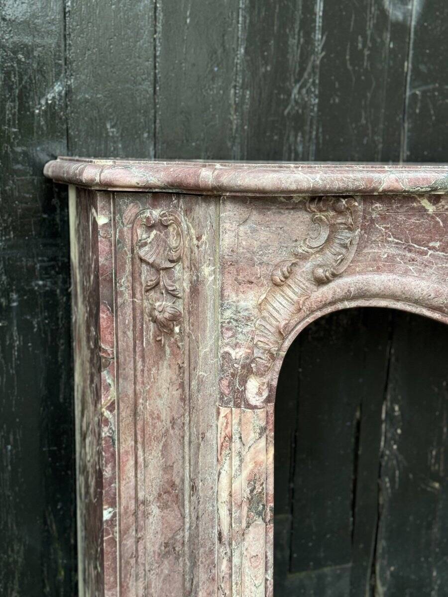 Regency Peach Blossom Marble Fireplace, 18th Century