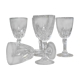 Five vintage white wine glasses 70s Luminarc