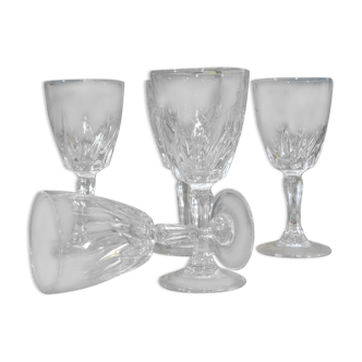 Five vintage white wine glasses 70s Luminarc