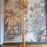 Portemanteau perroquet vintage en osier