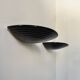 Pair of vintage black porcelain wall lights, Italy, 1970.
