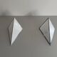Pair of opal glass wall lights with an aluminium body, 1980s, Germany