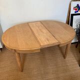 Table à manger extensible ovale Art Déco en bois