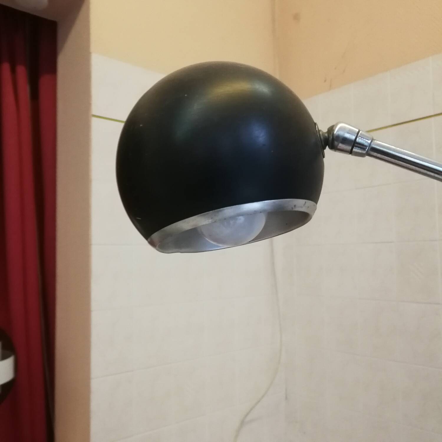 Orbiter floor lamp with pendulum and counterweight chrome steel sonnemans