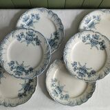 "Regency" - 6 flat plates ironstone St-Amand & Hamage