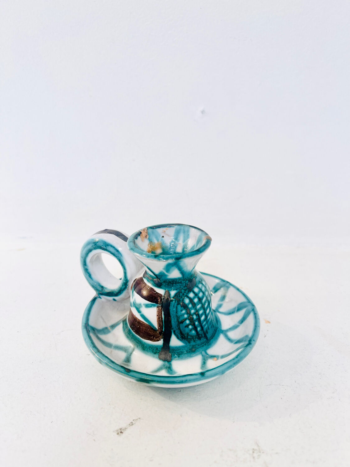 Bougeoir en céramique Robert Picault Vallauris, 1960
