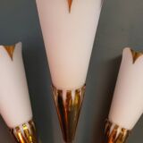 Art deco metal and opaline wall light