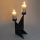 Scandinavian Brutalist Metal Candleholder for Two Candles 1970s
