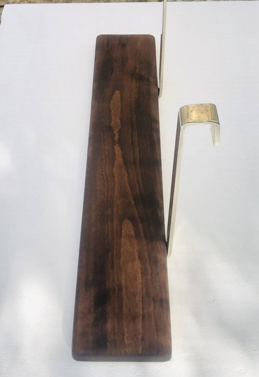 Vintage wall shelf, hanging, metal and wood