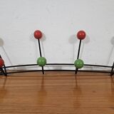 Vintage wall coat rack 8 multi-colored balls