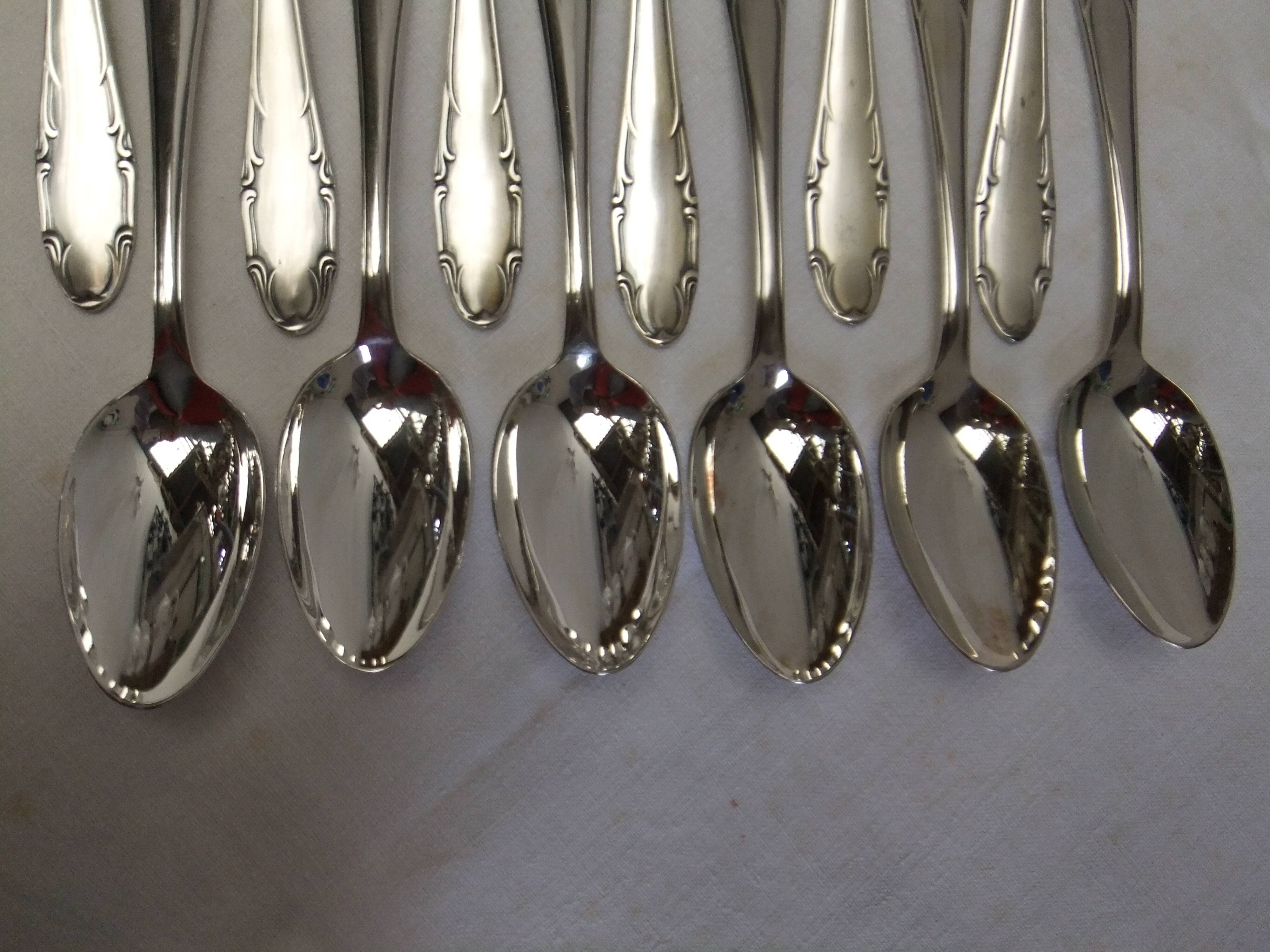 Deetjen silver plated soup spoons filet cutlery service goldsmithing