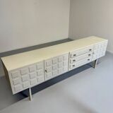 Antique geometric brutalist sideboard design from the 60s Musterring