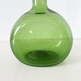 Italian green blown glass vase Empoli 1950