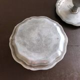 Pair of pewter table candlesticks