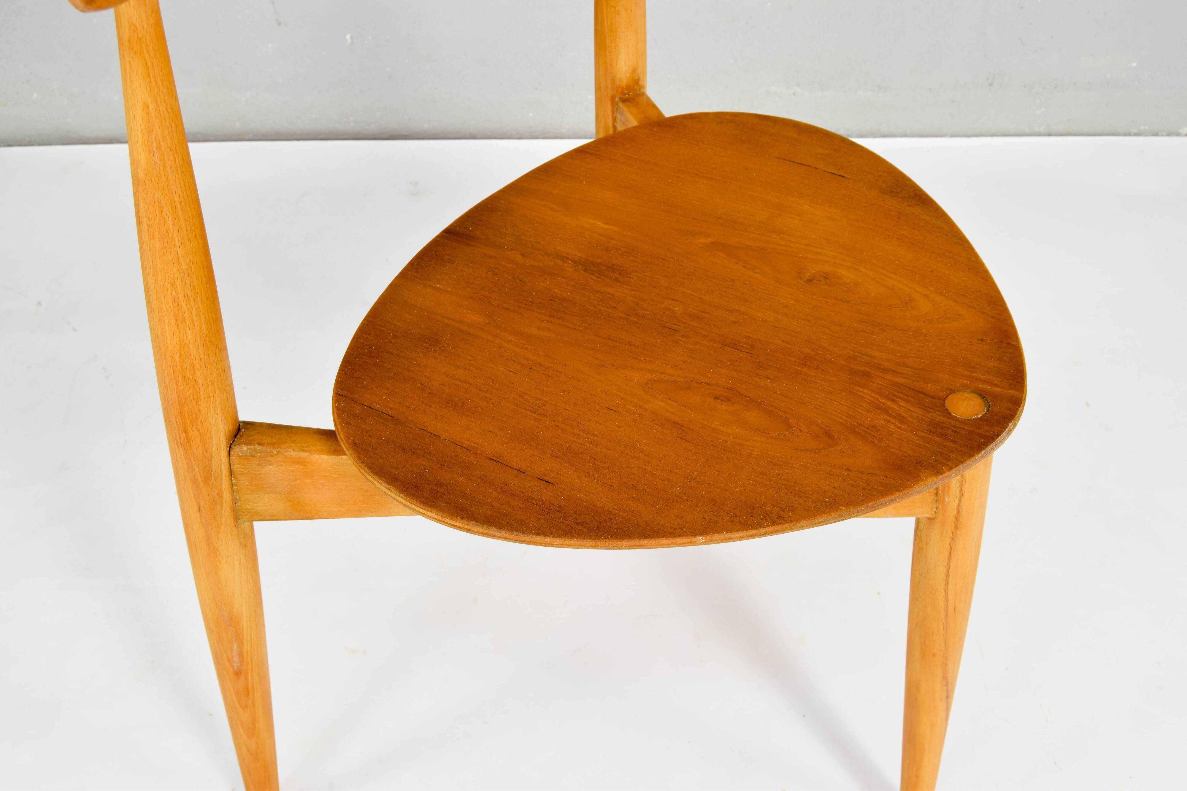 FH4103 Heart dining chairs by Hans Wegner for Fritz Hansen, Denmark 1950s