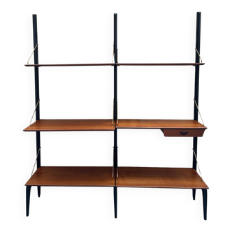 Étagère modulable en teck par Louis Van Teeffelen 1950’s
