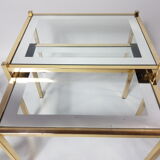 Three trundle tables gilded brass and silver 60s