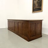 Very large old oak trading counter, XXL format