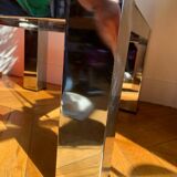 Table basse en méta chromé et verre fumé, années 1980