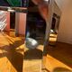 Chromed metal and smoked glass coffee table, 1980s.
