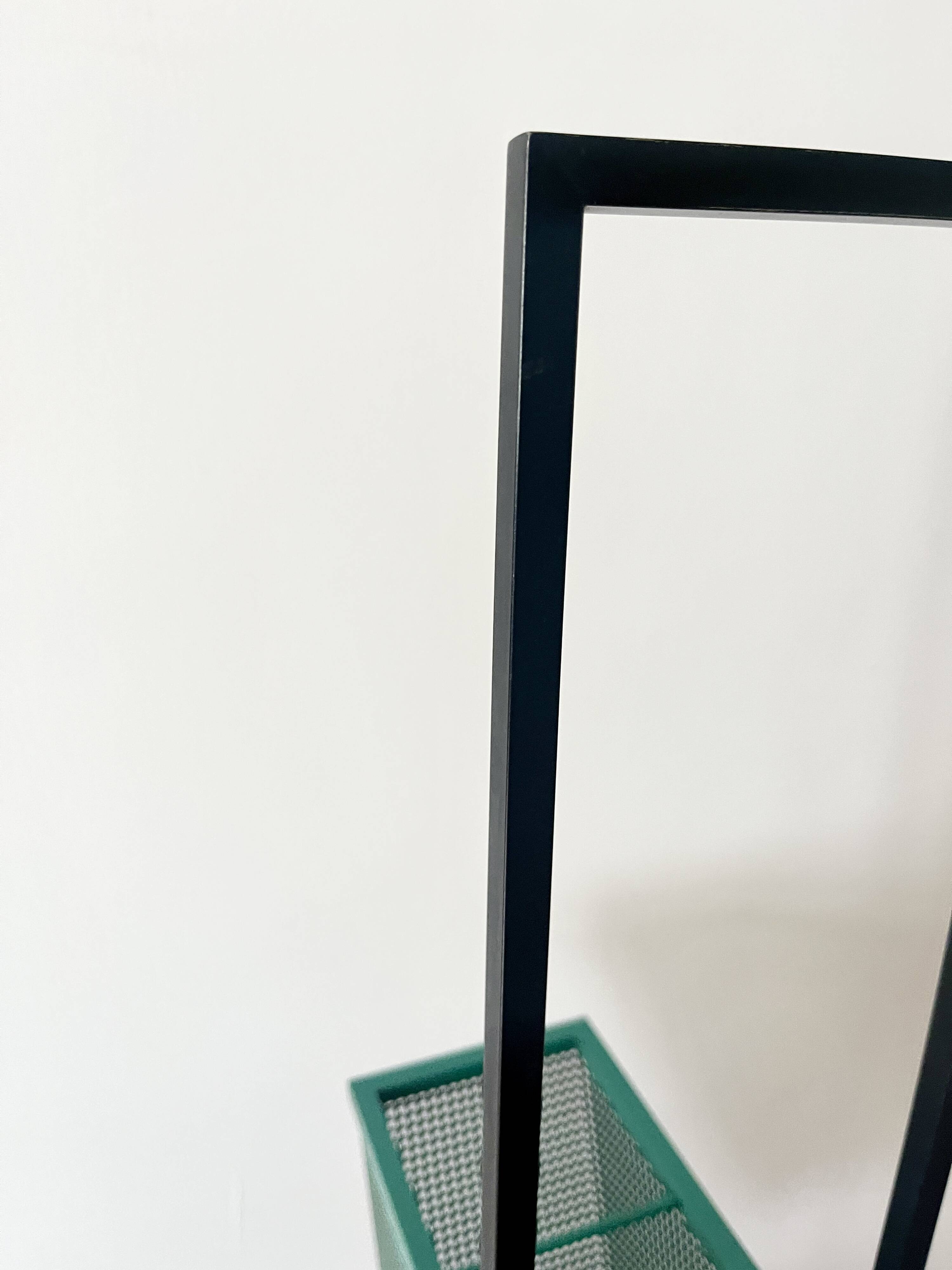 Vintage Green and black Metal Umbrella Stand, Rockabilly Style, 1950s