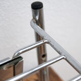 Porte manteau miroir en métal aluminium vintage années 60