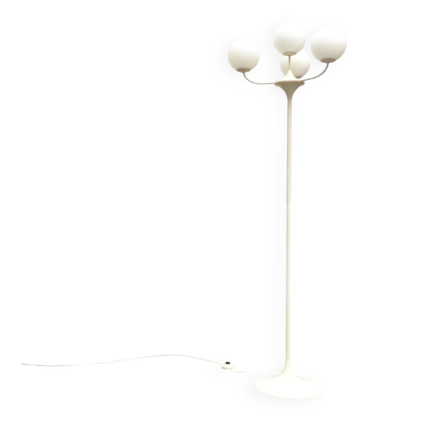 Lampe sur pied en verre et métal par E.R. Nele pour Temde, années 1960