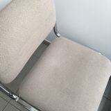 Strafor stainless steel office chair and light grey tweed