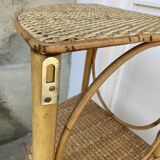 Vintage rattan corner shelf