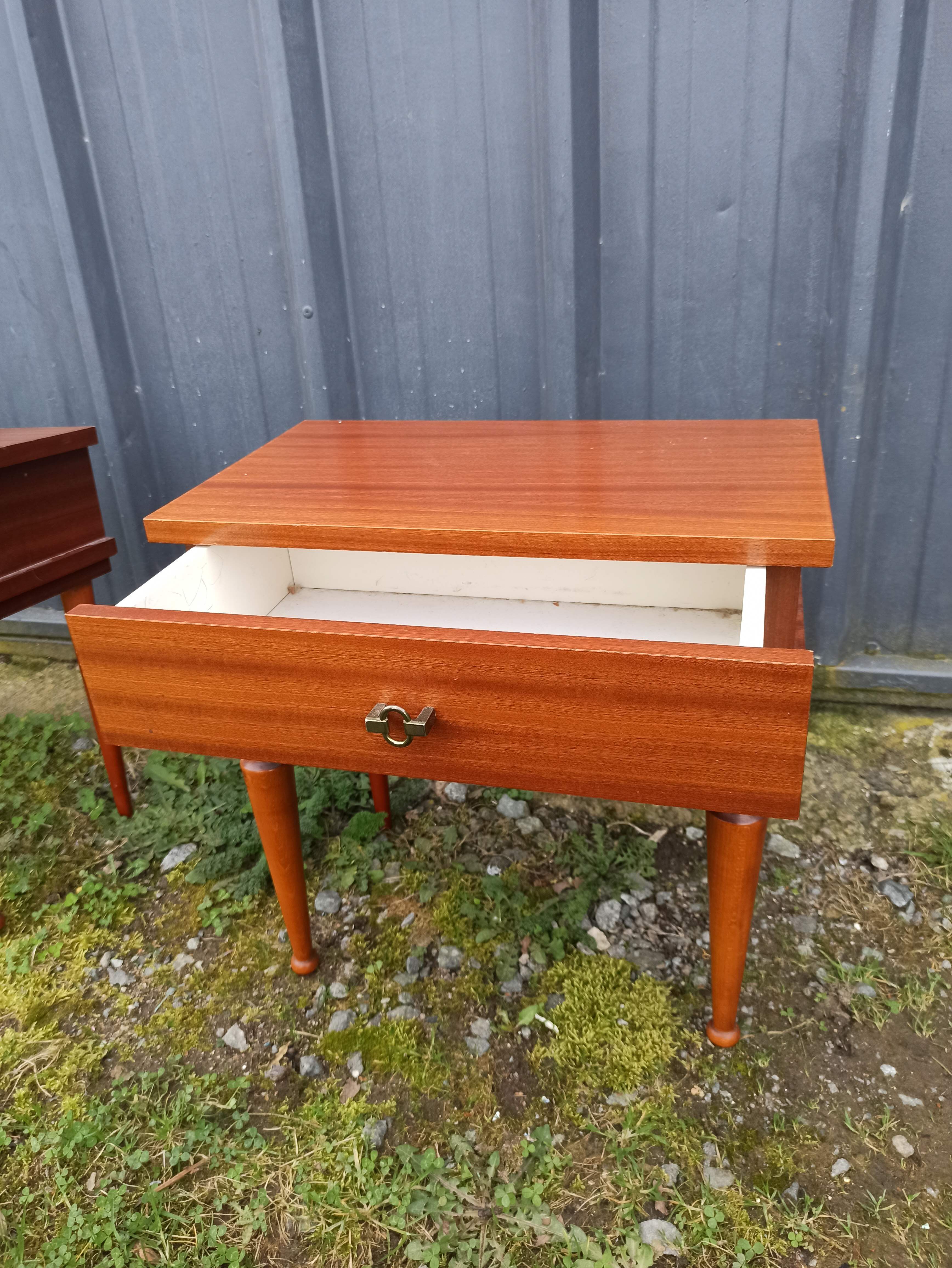 Pair of bedside tables from the 50s Scandinavian style with drawers