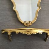 Golden baroque mirror with its 54x86cm tablet