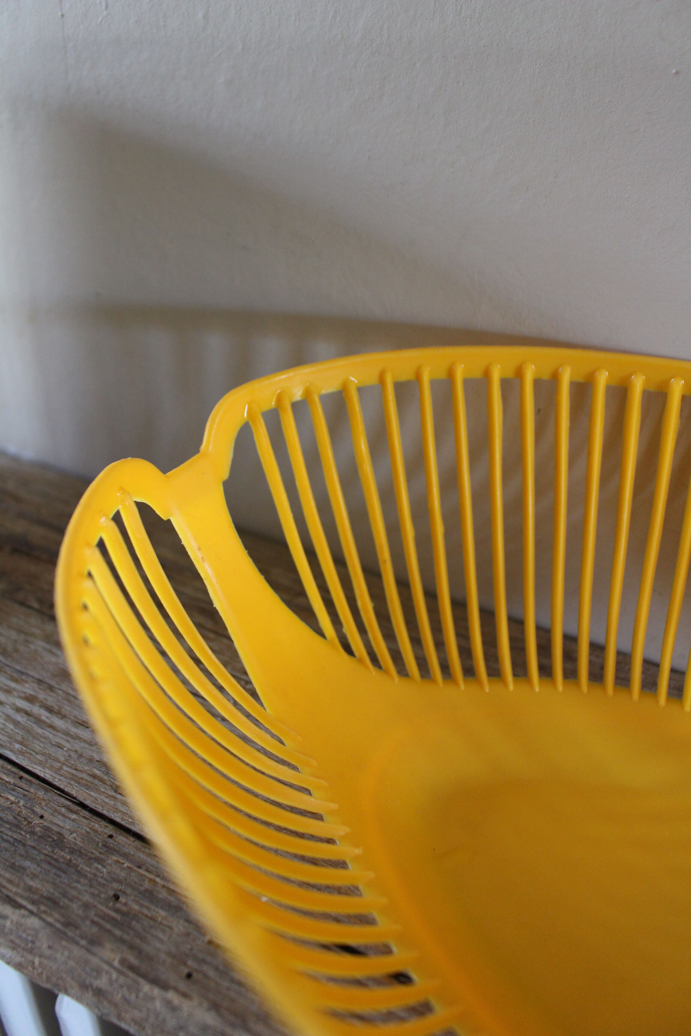 Vintage plastic orange yellow oval basket