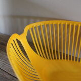 Vintage plastic orange yellow oval basket