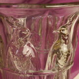 Vase with parakeets in art deco glass