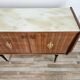 Mid-century 1960s mahogany sideboard with glass top